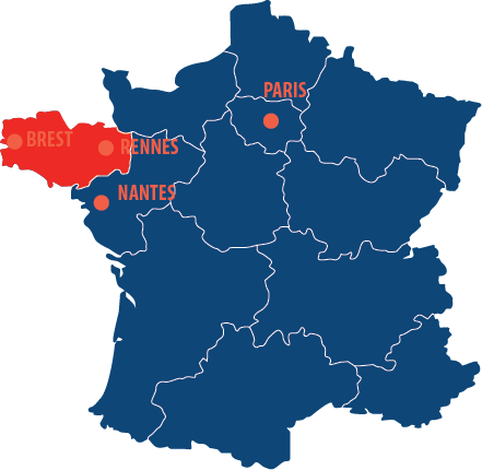 Situation géographique de la Breatgne en France