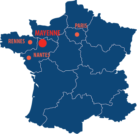 Situation géographique de la Mayenne en France
