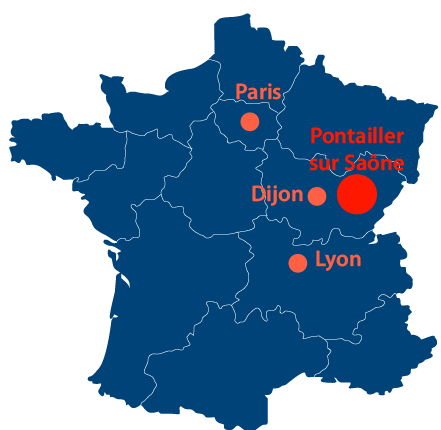 Situation géographique de Pontailler-sur-Saône en France