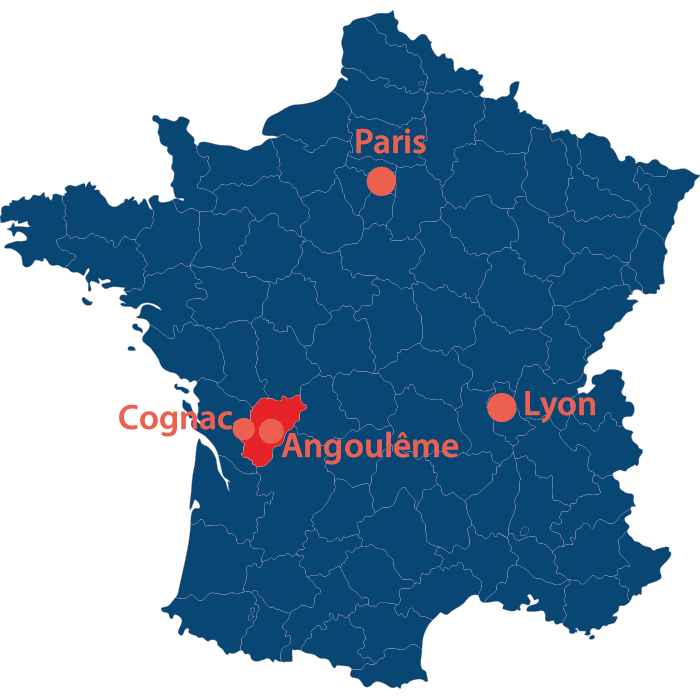 Situation géographique de la Charente en France
